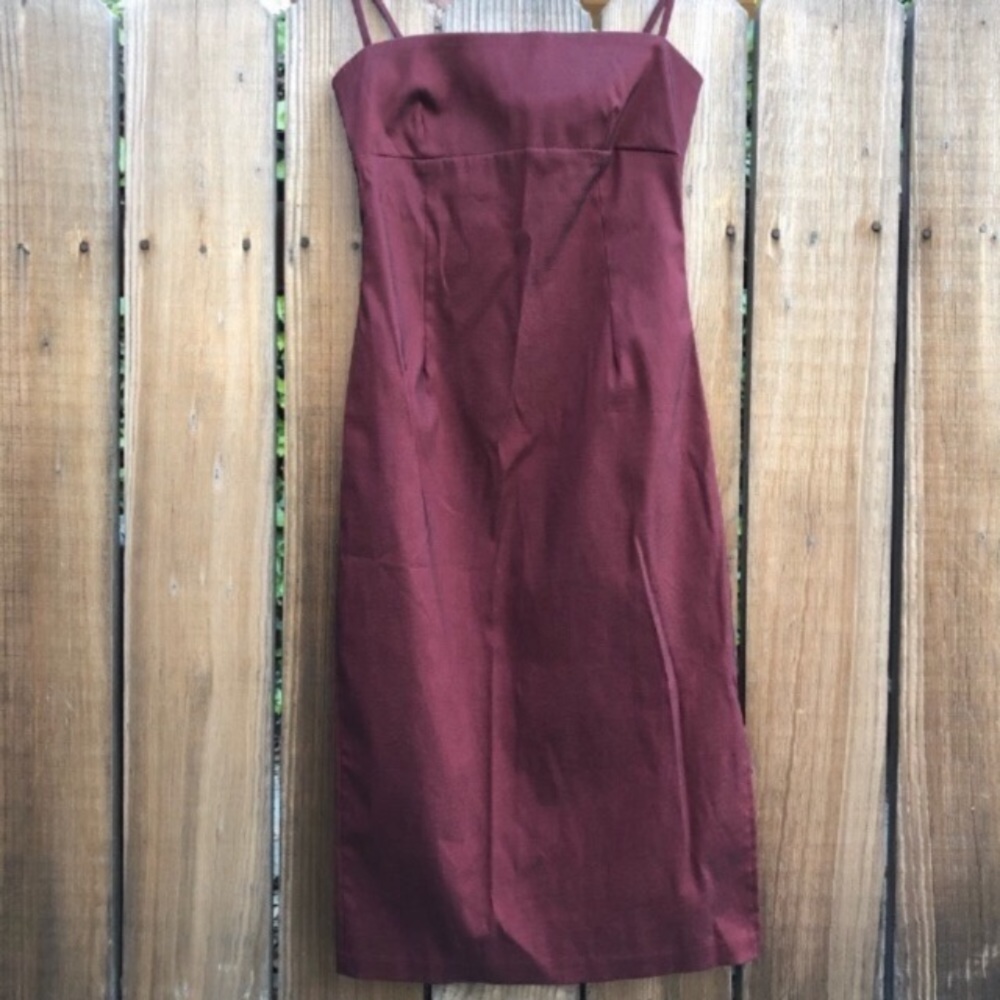 Vintage 90s Y2K retro metallic burgundy dress S